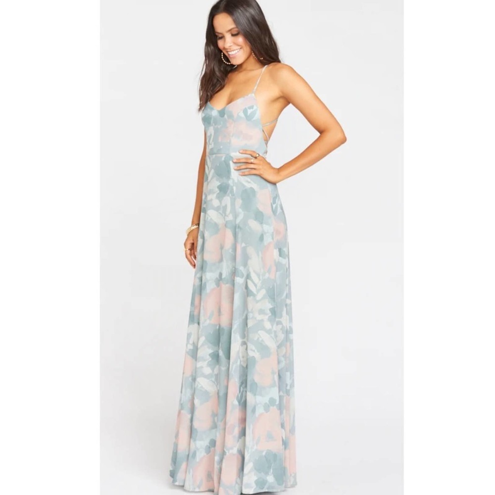 Show Me Your MuMu Godshaw Goddess Gown in Sage I Do Floral NWT Size Small